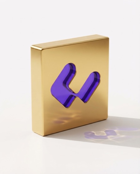 Gold plaque with a violet core, award for the Elite tier